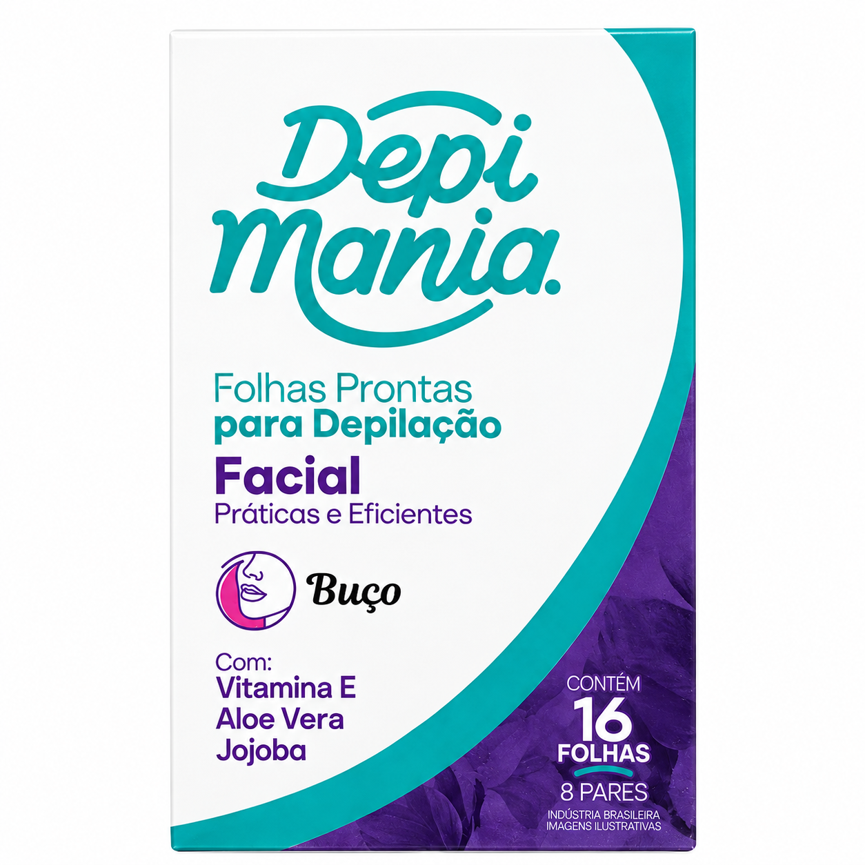 Folhas Prontas para Depilação Facial Depi Mania 16 unidades