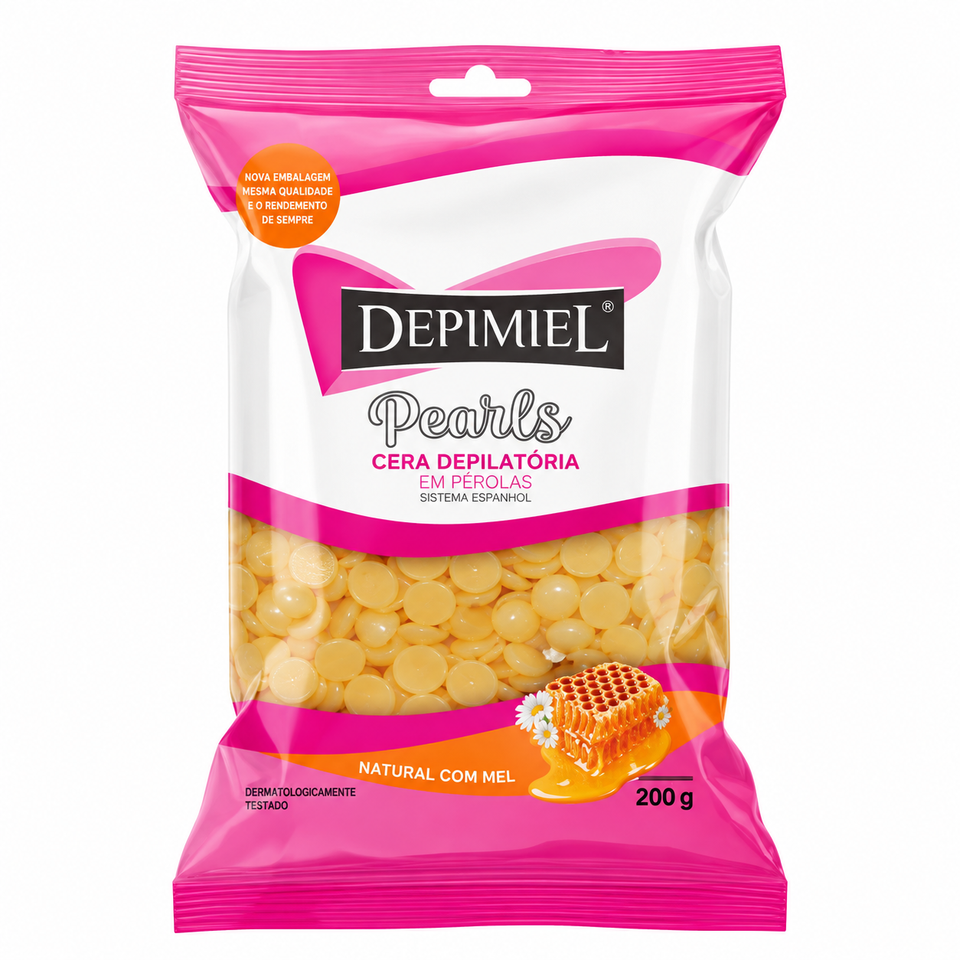 Cera Depilatória Depimiel Pearls em Pérolas Natural 200g