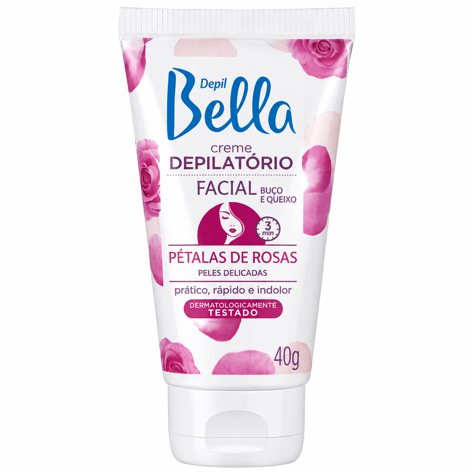 Creme Depilatório Facial Petalas de Rosa Depil Bella 40g