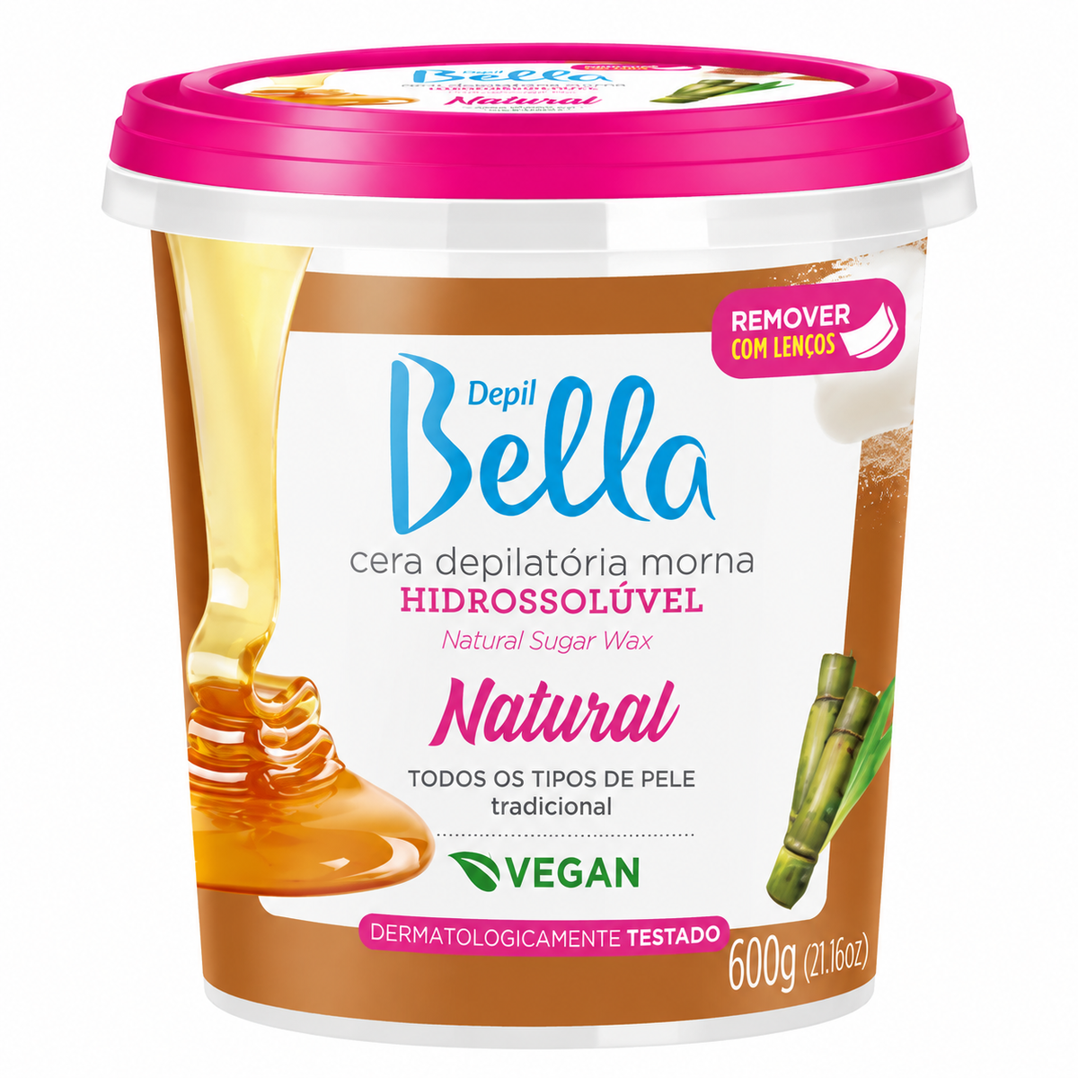 Cera Hidrossoluvel Natural Vegan Depil Bella 600g