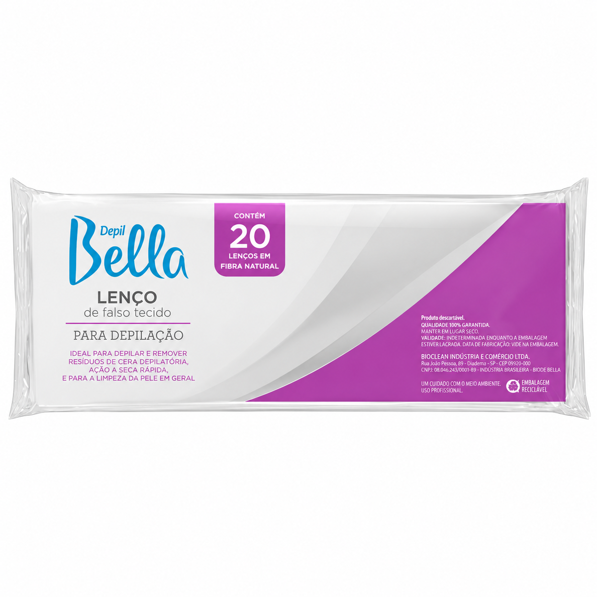 Depil Bella Lenço P/ Depilação Tecido Falso Natural 20 Folhas