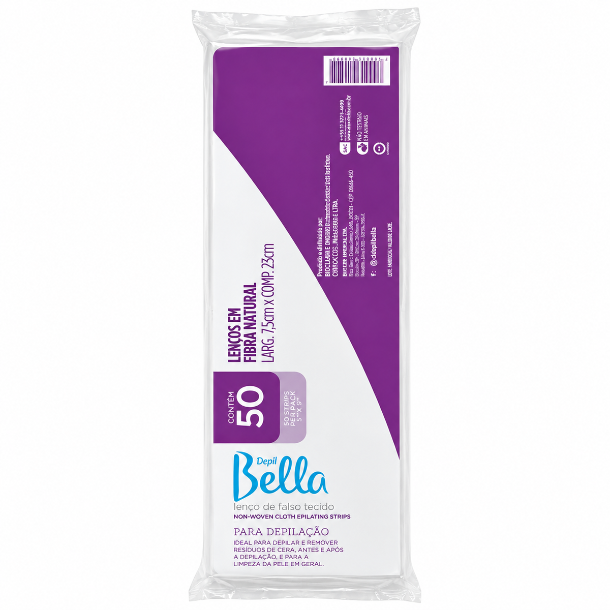 Depil Bella Lenço P/ Depilação Tecido Falso Natural 50 Folhas