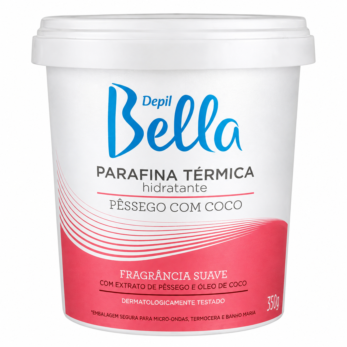 Parafina Termica Hidratante Com Extrato de Pêssego e Óleo de Coco 350g