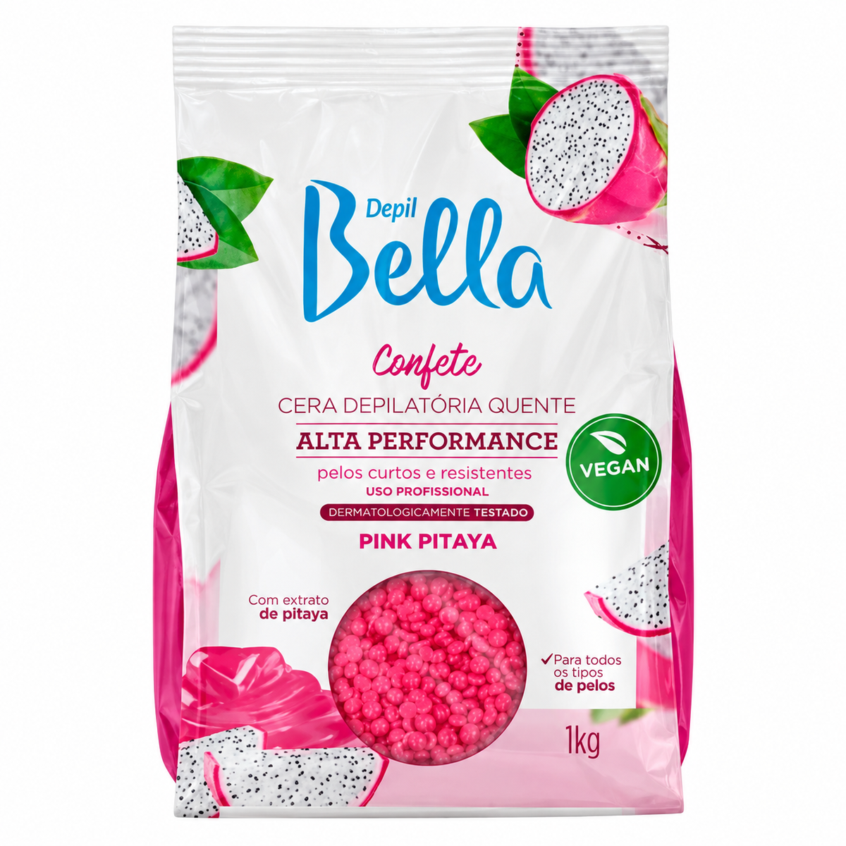 Cera Depilatória Quente Depil Bella Confete Pink Pitaya 1Kg
